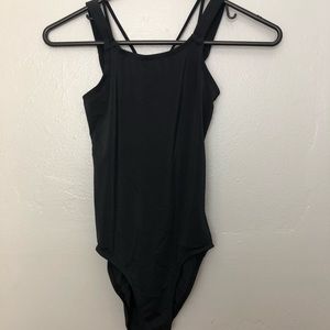 Black dance/gymnastics leotard
